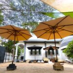 Pro Textile Solutions Engineering, Umbrella Systems Teak Hardwood, Premium Fabric Covers 10 years manufacturer warranty, Koh Rong, Cambodia