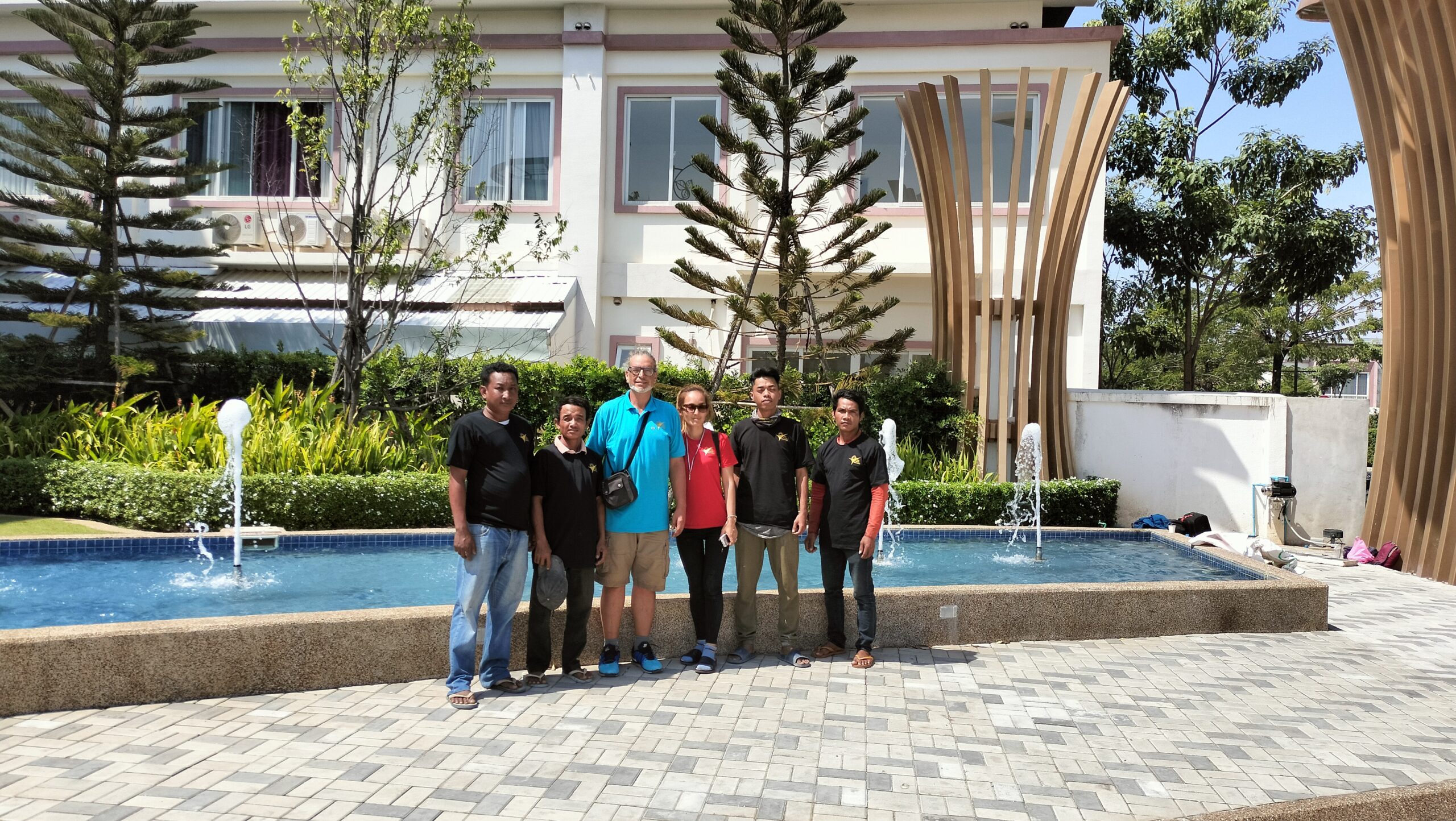 Team Pro Textile Solutions Installation Phnom Penh Shade Sails