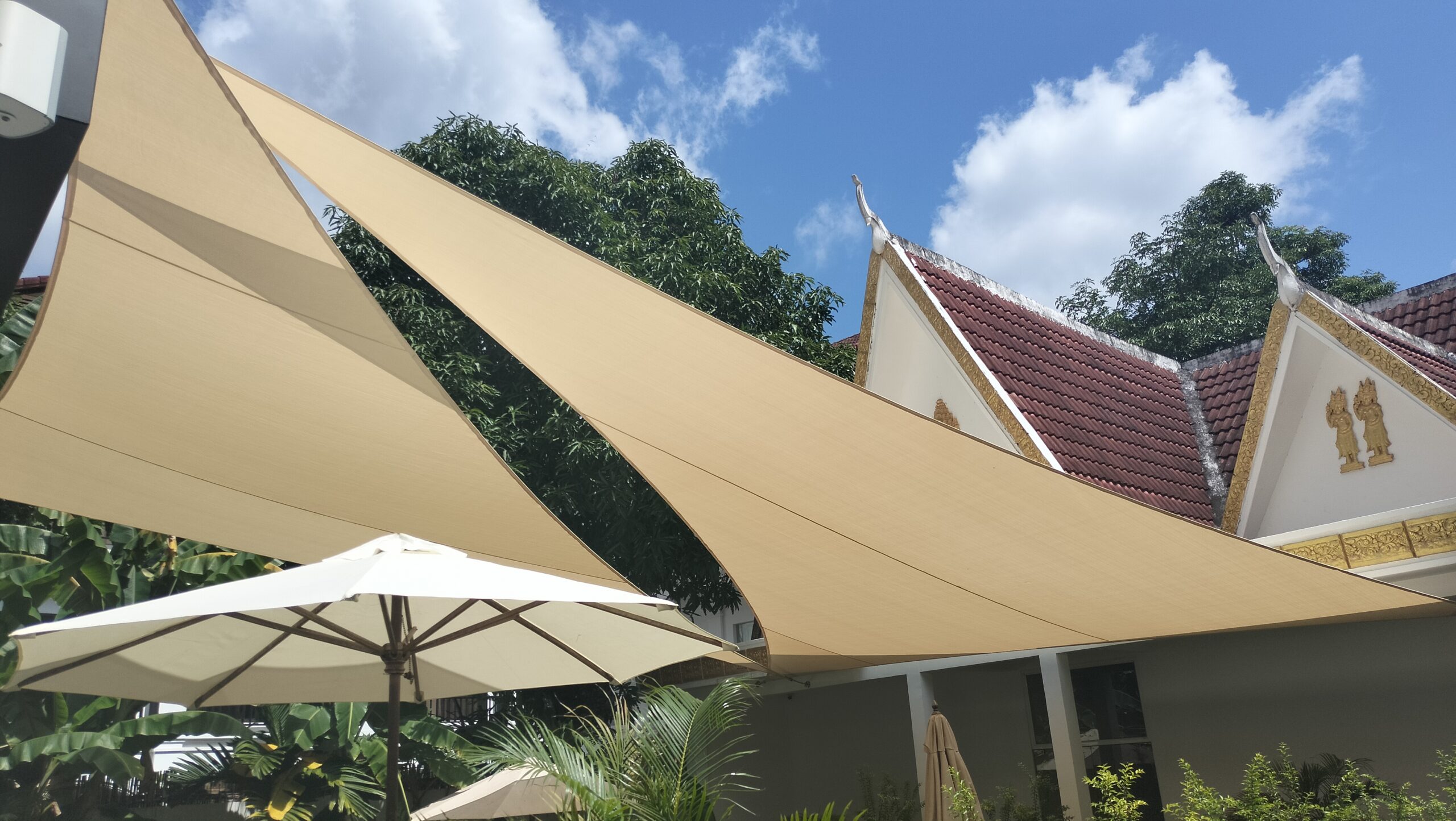 Triangle Shade Sails Pople Station Siem Reap Cambodia