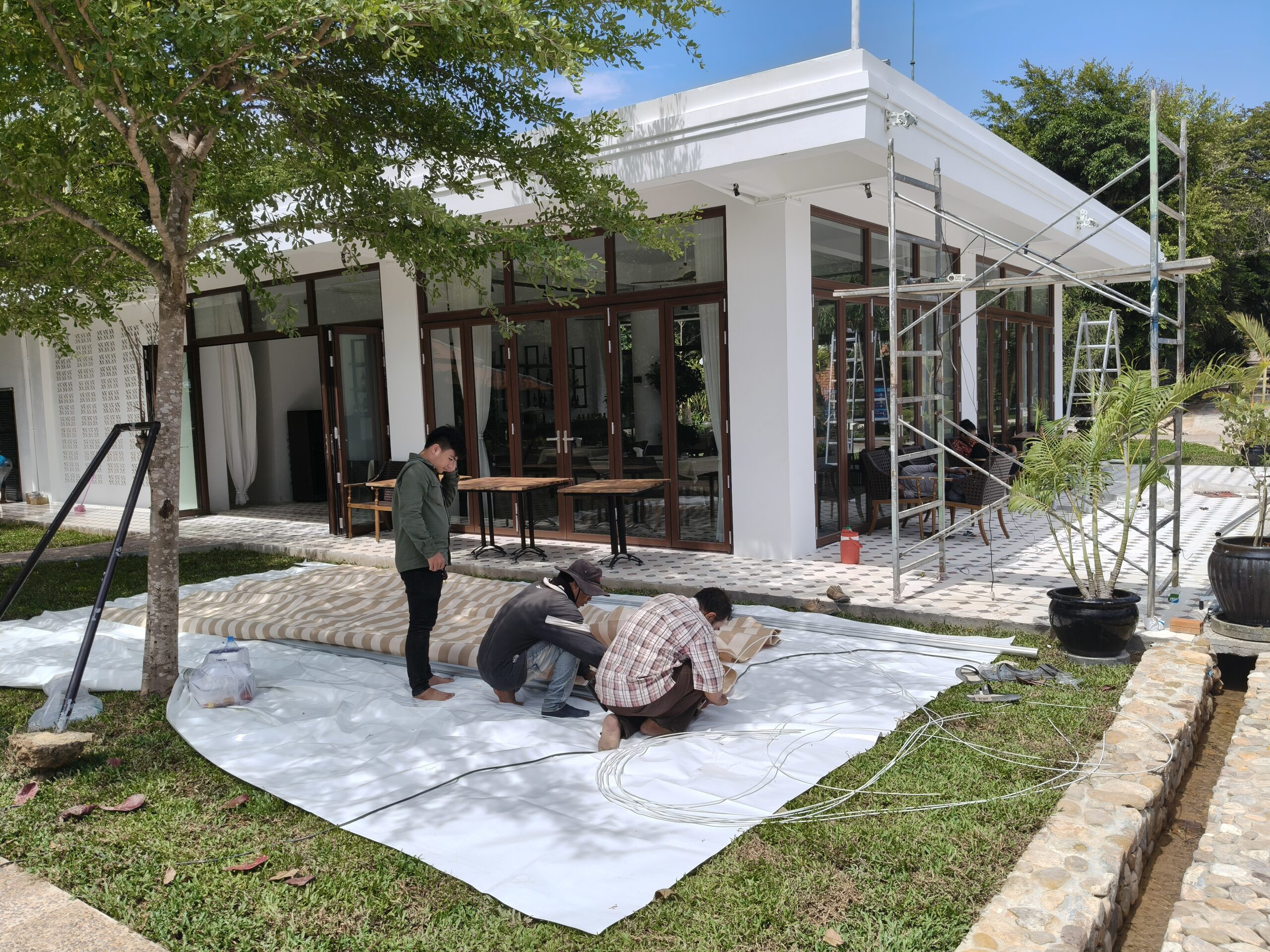 Pro Textile Solutions Engineering Premium Awning System Retractable, Samanea Resort, Kep, Cambodia