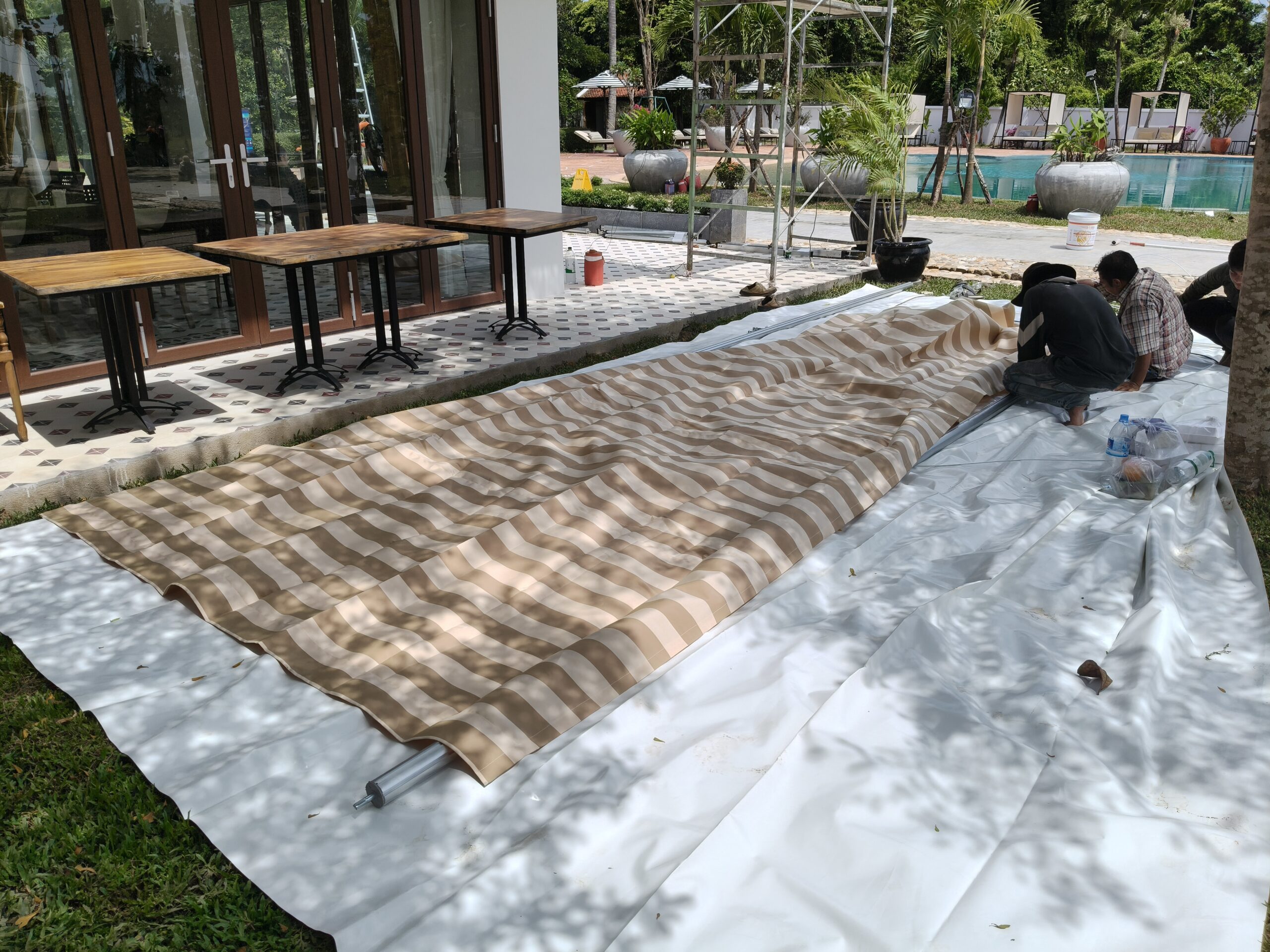 Pro Textile Solutions Engineering Premium Awning System Retractable, Samanea Resort, Kep, Cambodia