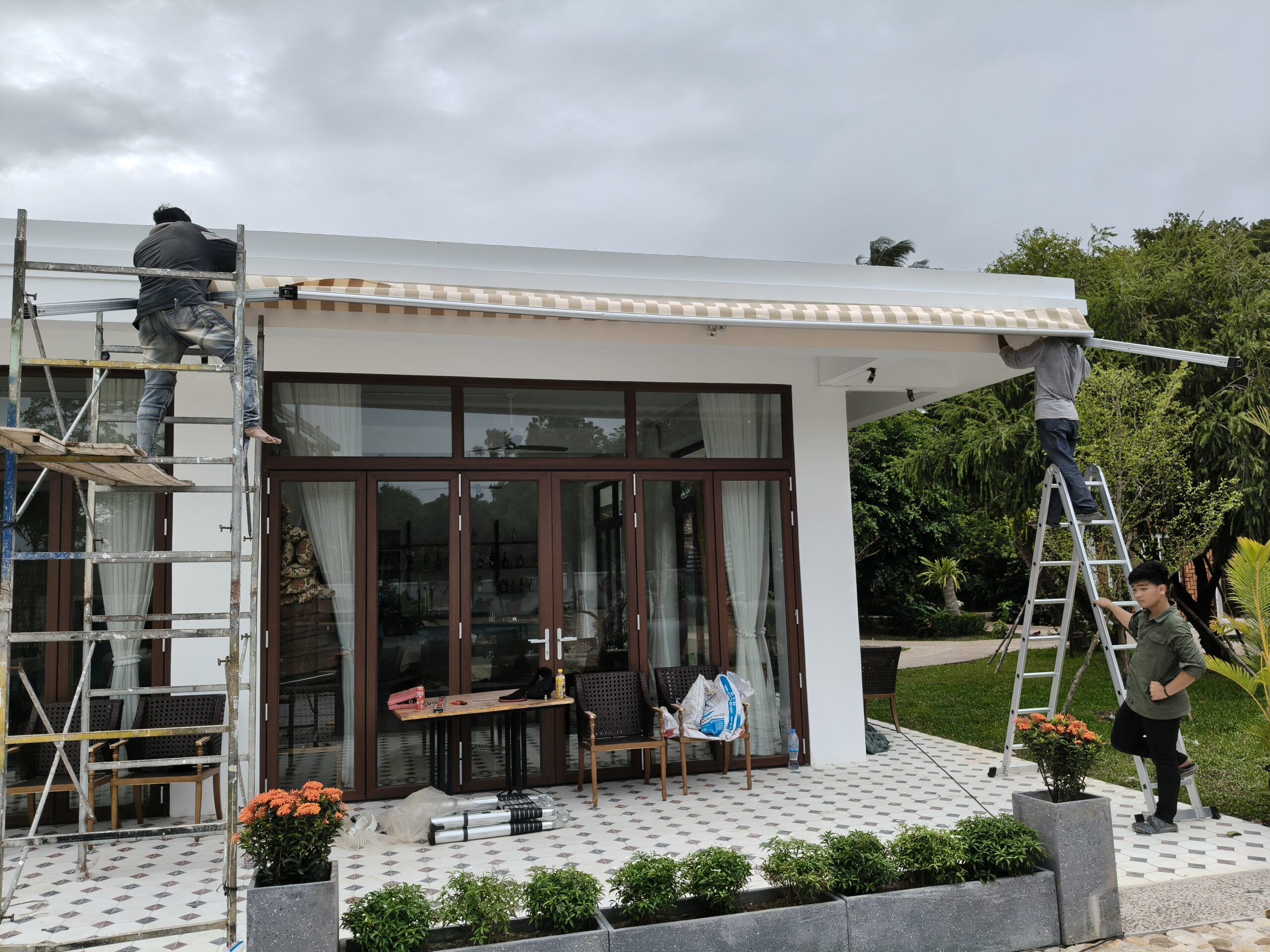 Pro Textile Solutions Engineering Premium Awning System Retractable, Samanea Resort, Kep, Cambodia