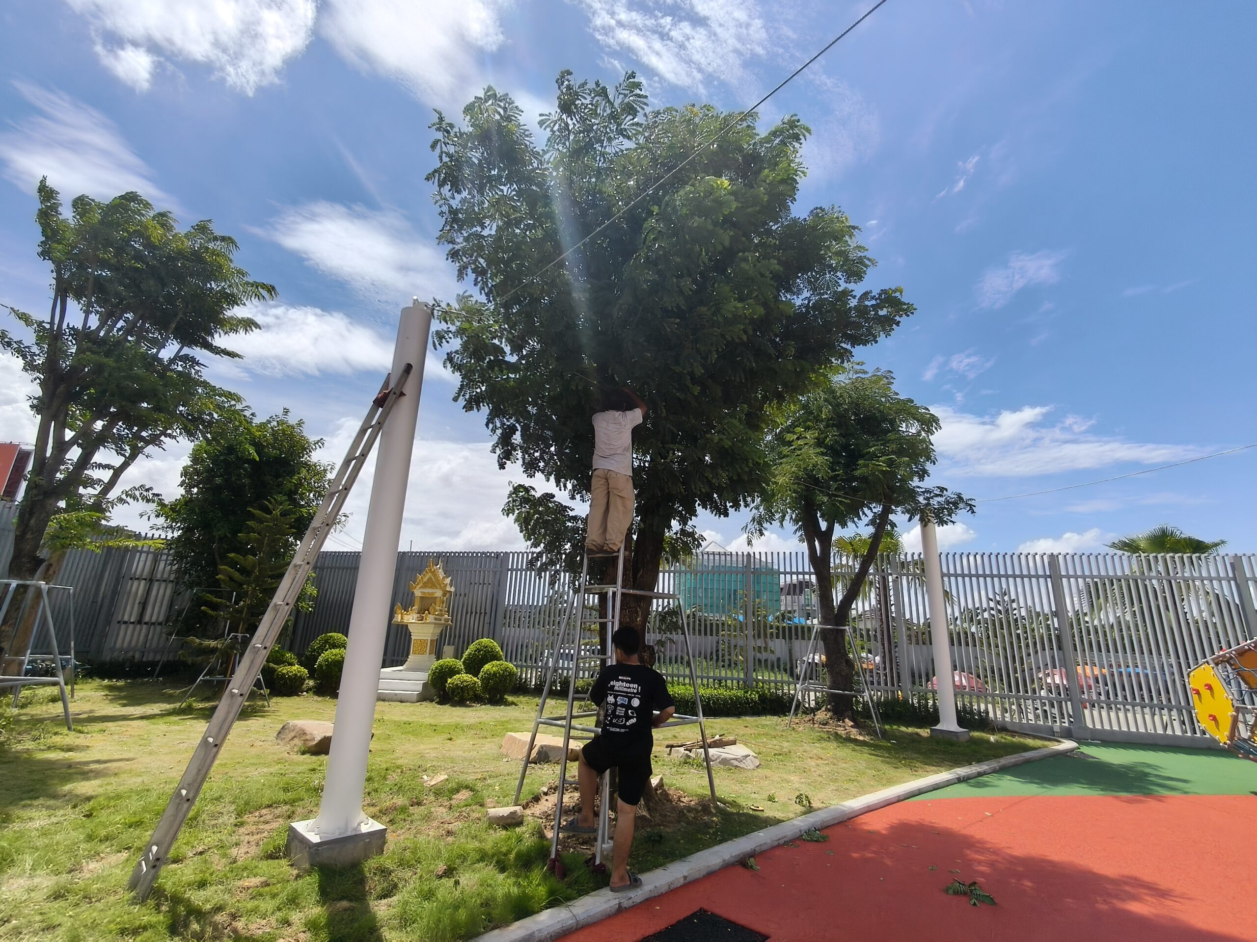 Pro Textile Solutions Engineering, Widespan HDPE Shade Sail Structure, CIA First International School Phnom Penh Cambodia