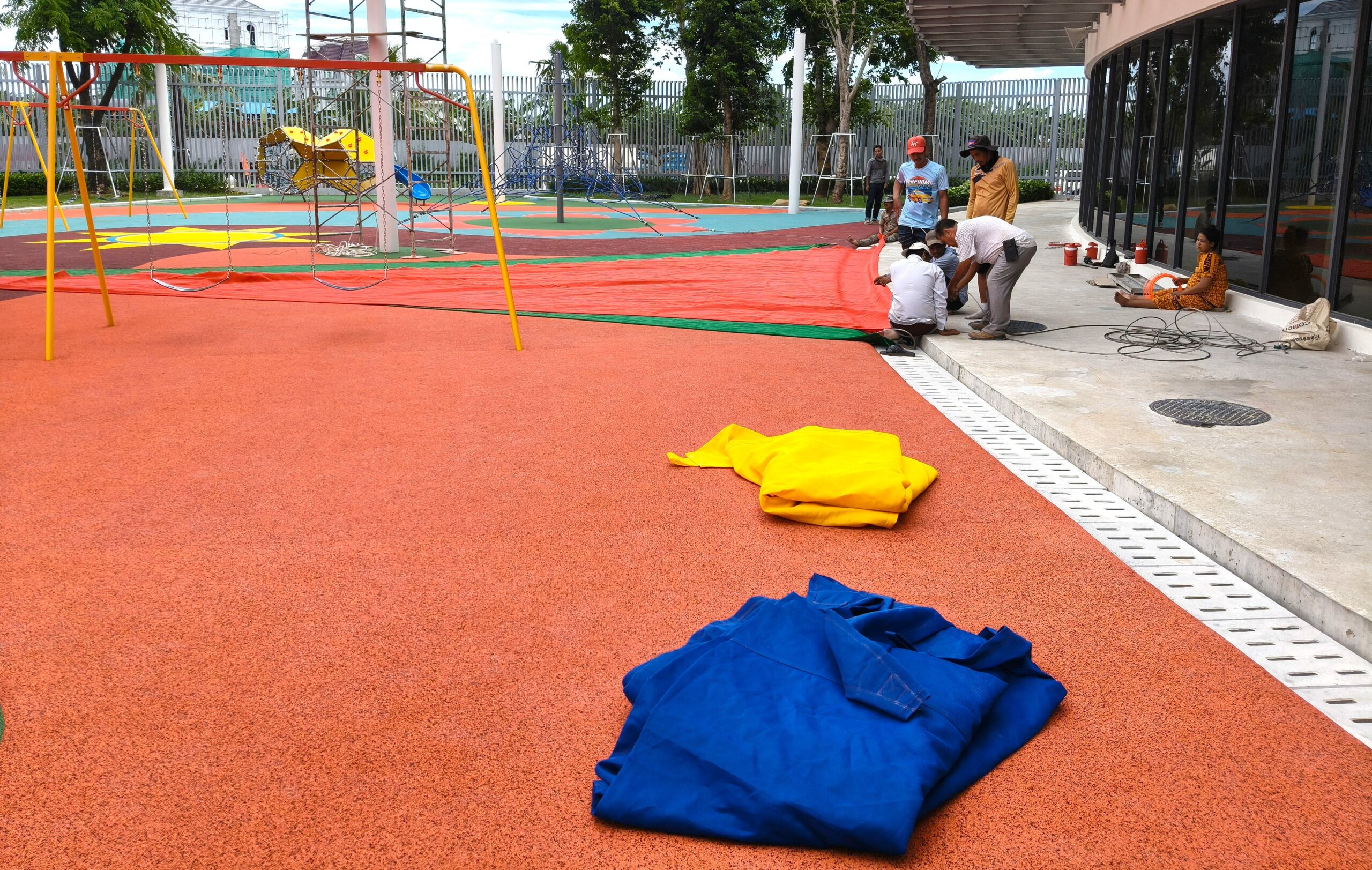 Pro Textile Solutions Engineering, Widespan HDPE Shade Sail Structure, CIA First International School Phnom Penh Cambodia