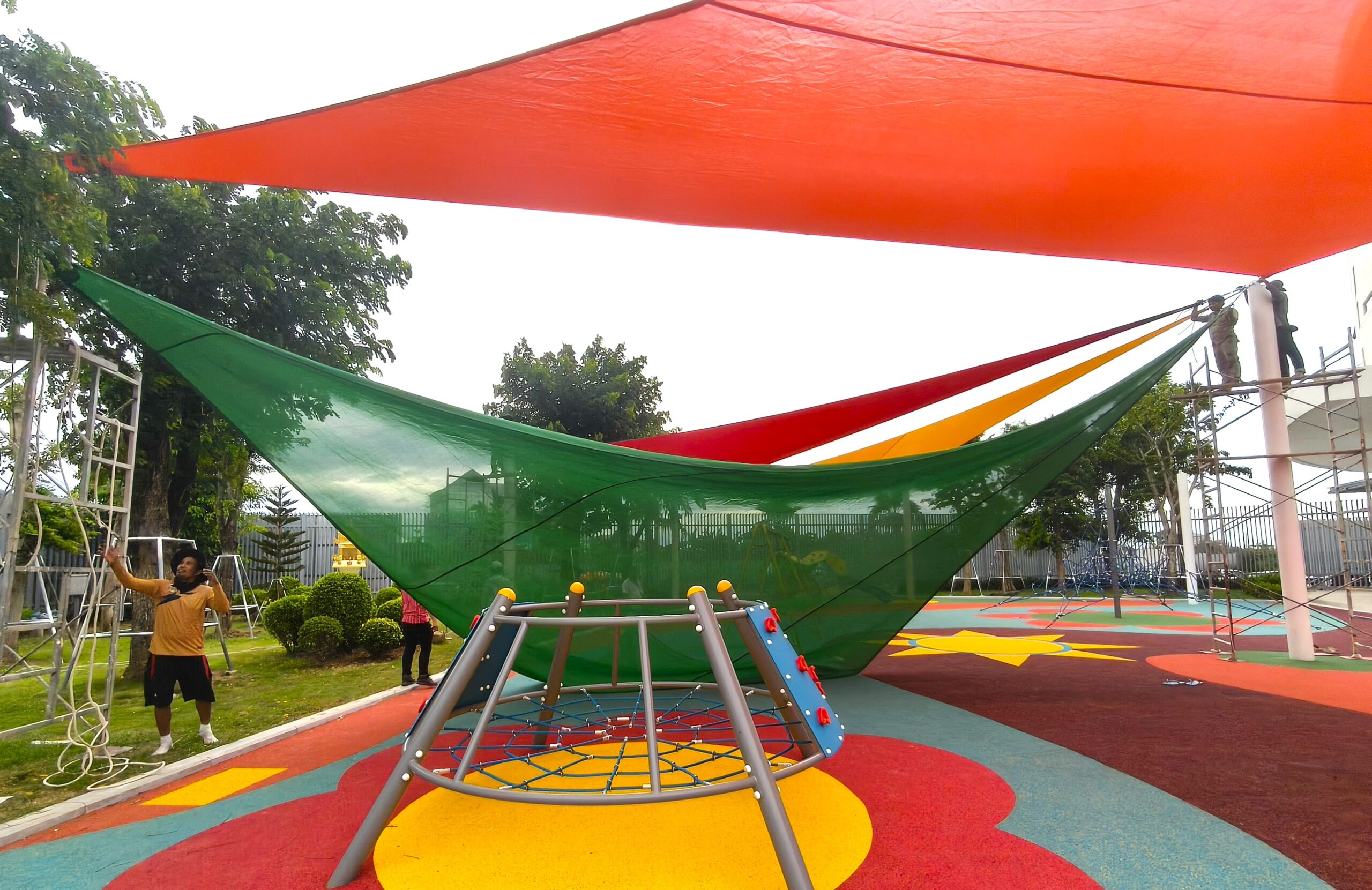 Pro Textile Solutions Engineering, Widespan HDPE Shade Sail Structure, CIA First International School Phnom Penh Cambodia