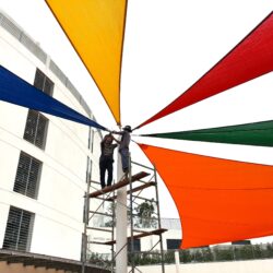 Pro Textile Solutions Engineering, Widespan HDPE Shade Sail Structure, CIA First International School Phnom Penh Cambodia
