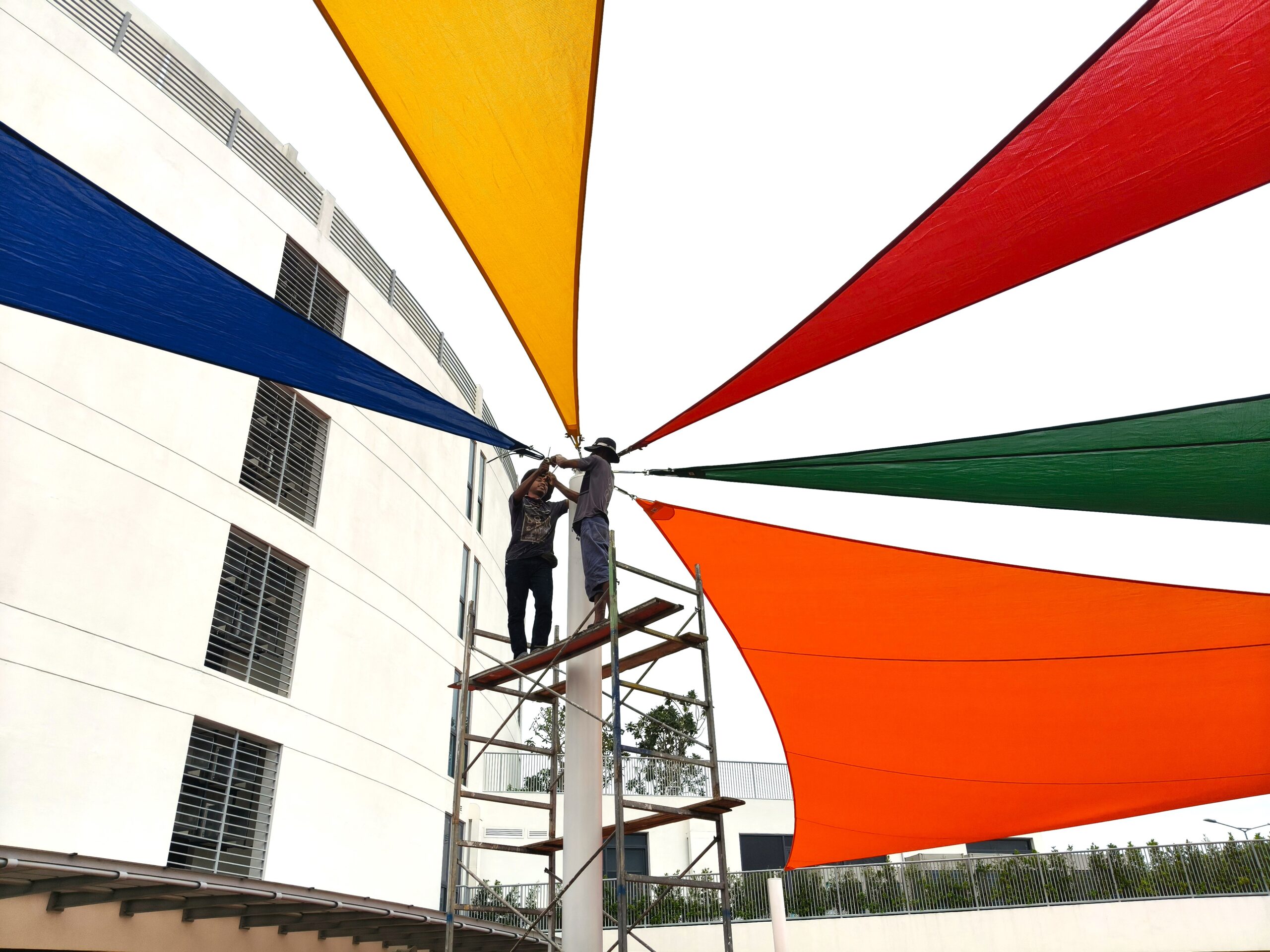Pro Textile Solutions Engineering, Widespan HDPE Shade Sail Structure, CIA First International School Phnom Penh Cambodia