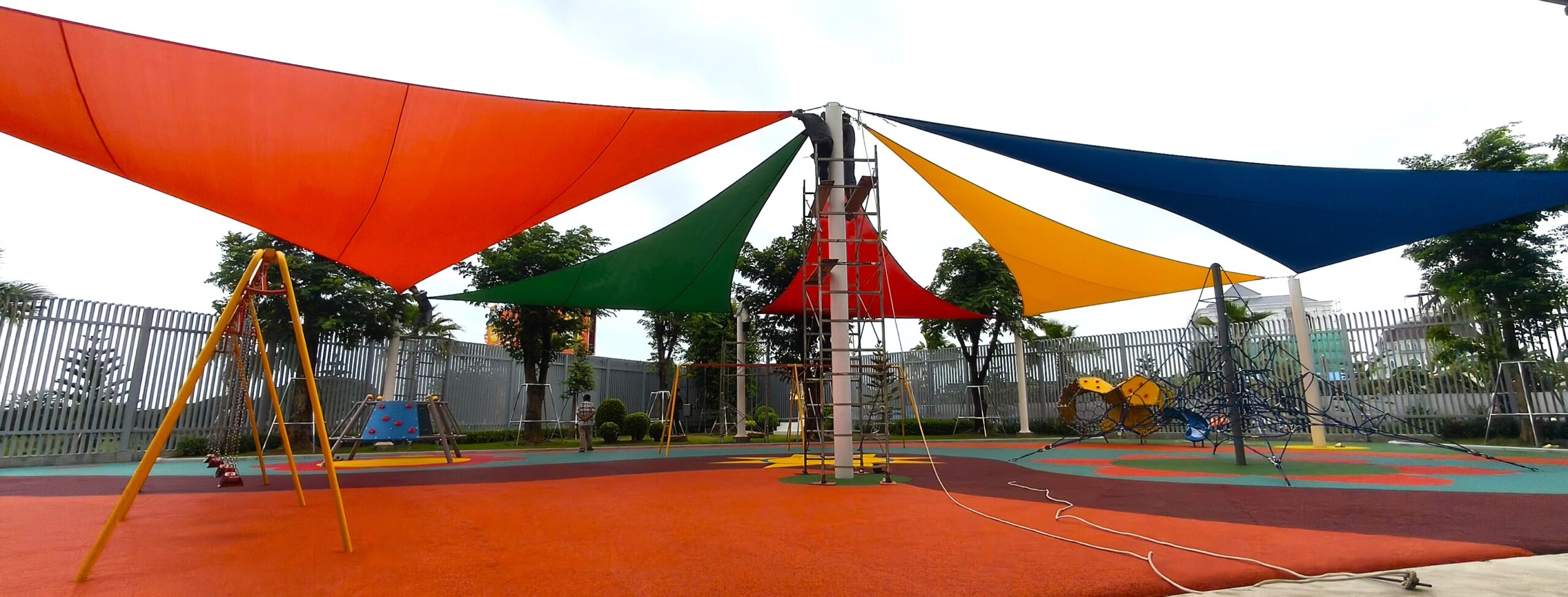 Pro Textile Solutions Engineering, Widespan HDPE Shade Sail Structure, CIA First International School Phnom Penh Cambodia