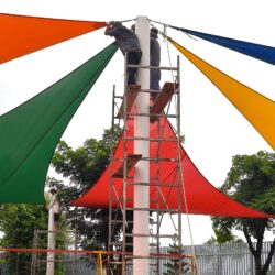 Pro Textile Solutions Engineering, Widespan HDPE Shade Sail Structure, CIA First International School Phnom Penh Cambodia