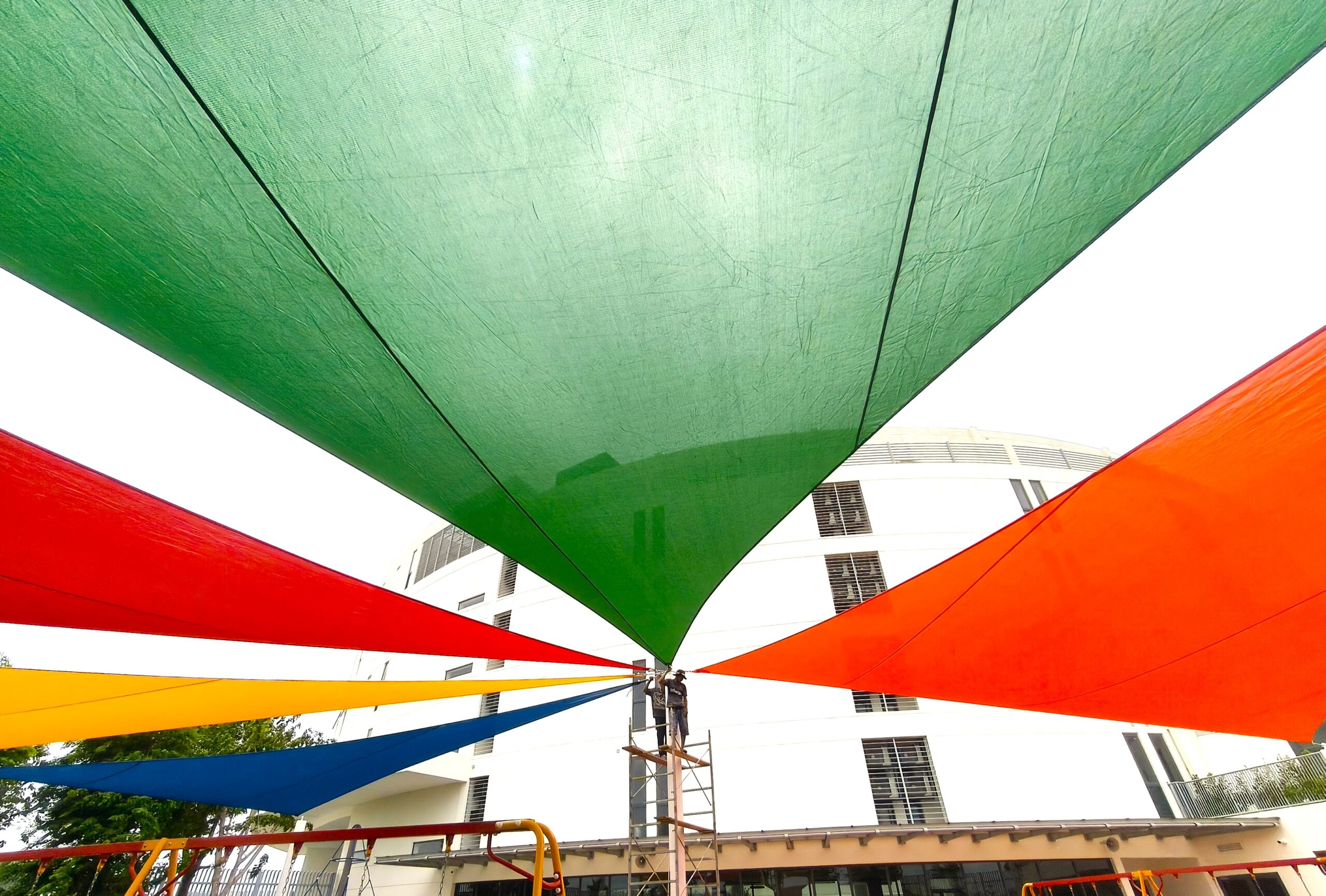 Pro Textile Solutions Engineering, Widespan HDPE Shade Sail Structure, CIA First International School Phnom Penh Cambodia