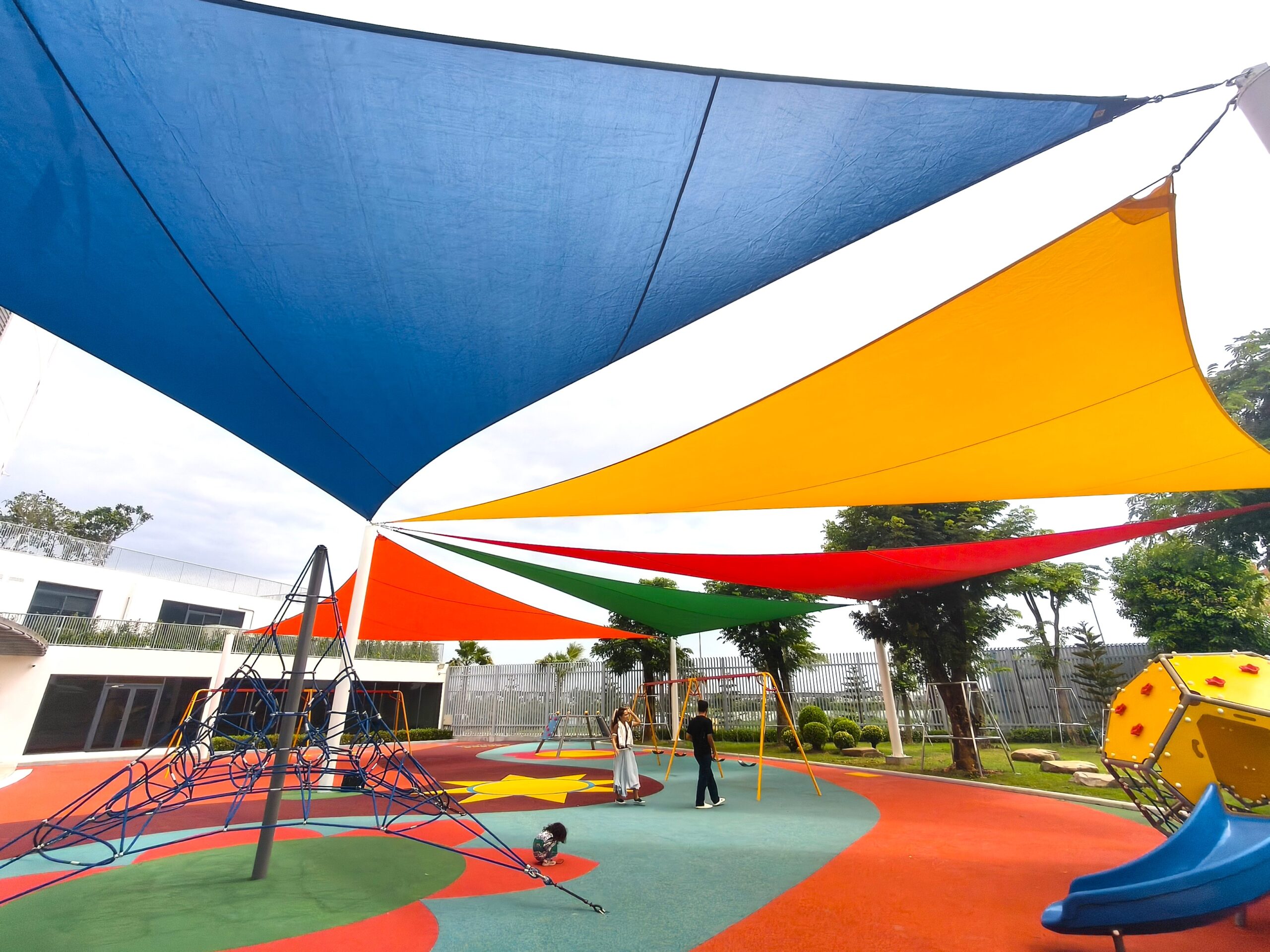 Pro Textile Solutions Engineering, Widespan HDPE Shade Sail Structure, CIA First International School Phnom Penh Cambodia