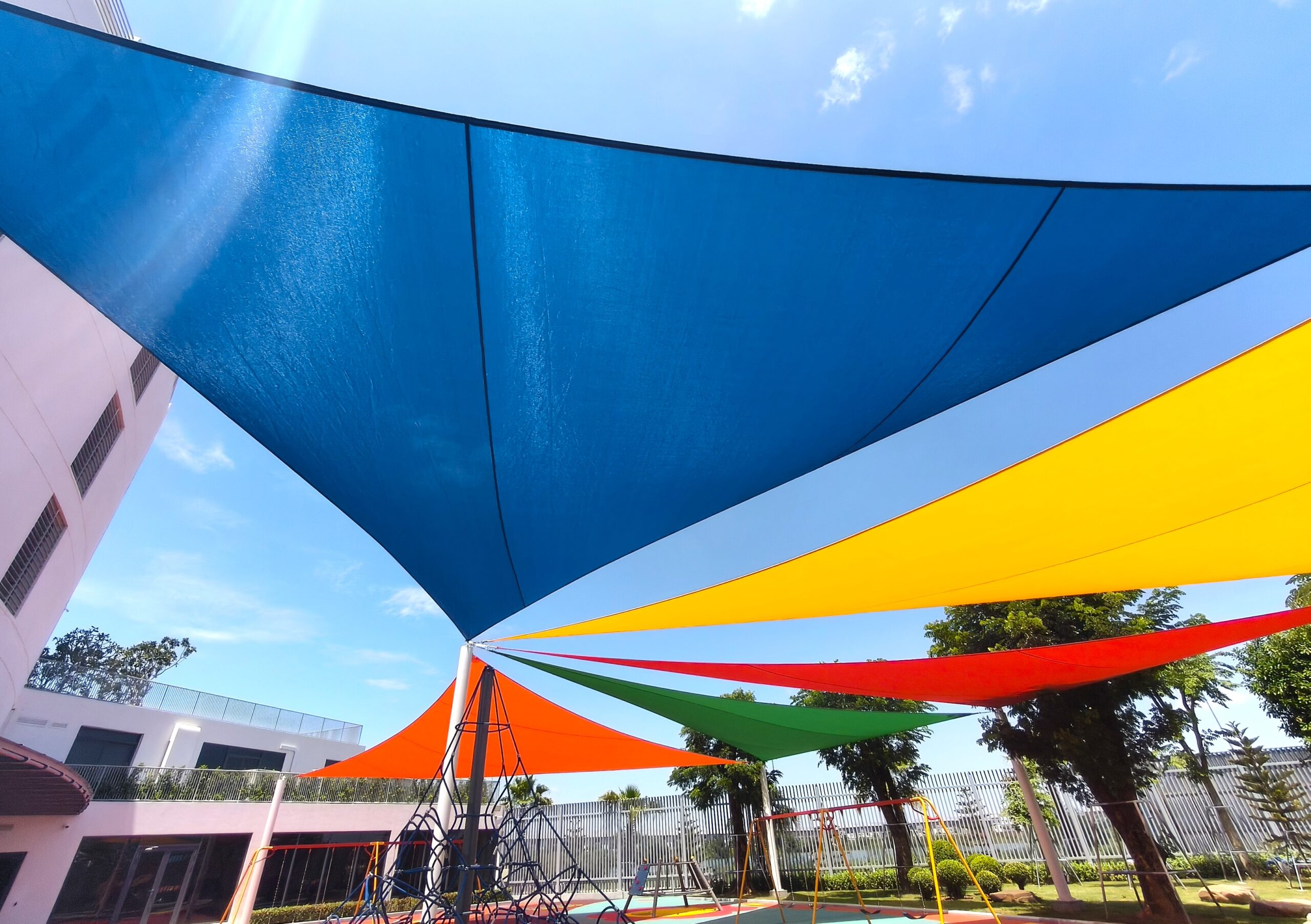 Pro Textile Solutions Engineering, Widespan Shade Sail Structure, CIA First International School Phnom Penh Cambodia