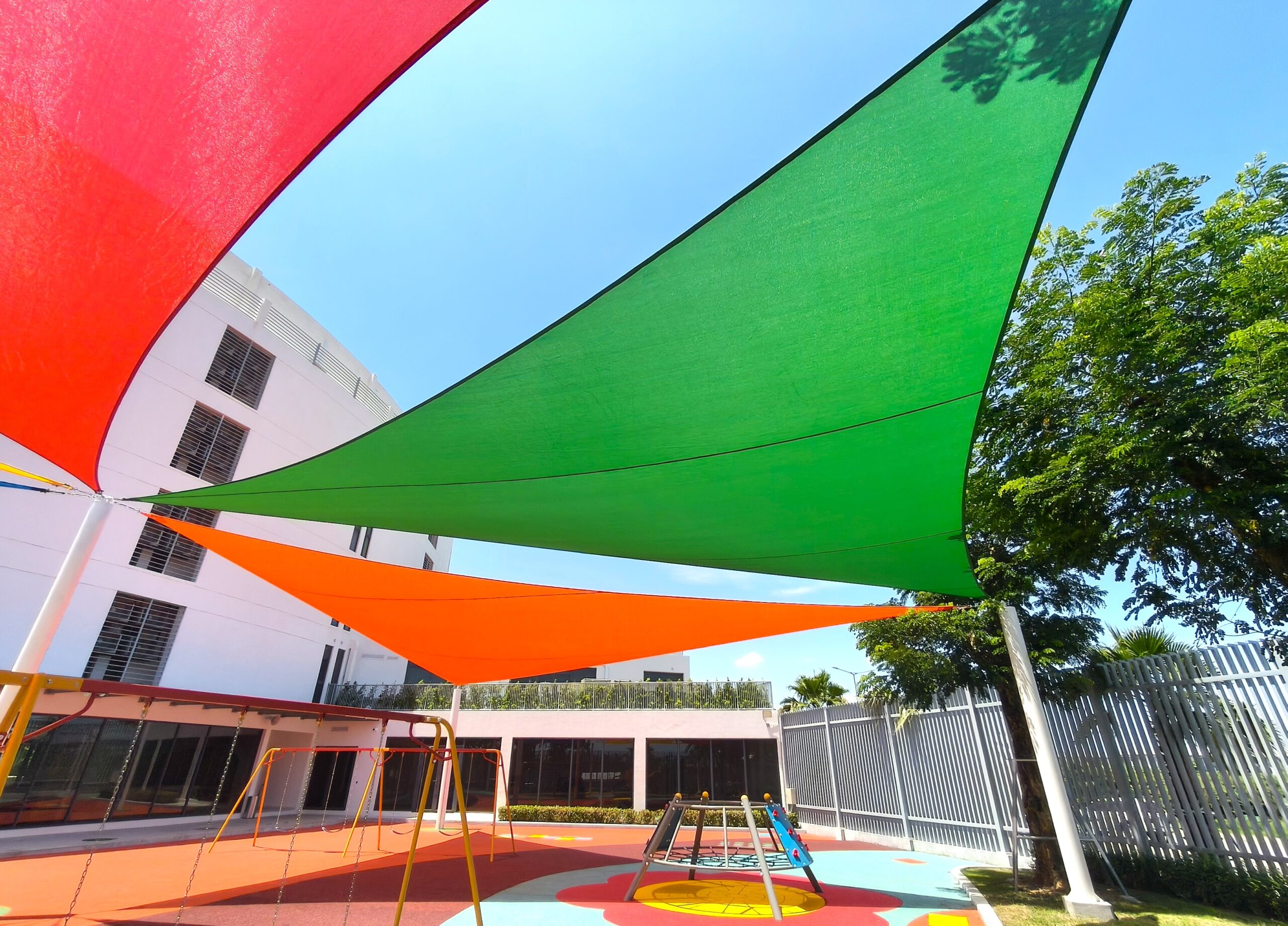 Pro Textile Solutions Engineering, Widespan Shade Sail Structure, CIA First International School Phnom Penh Cambodia