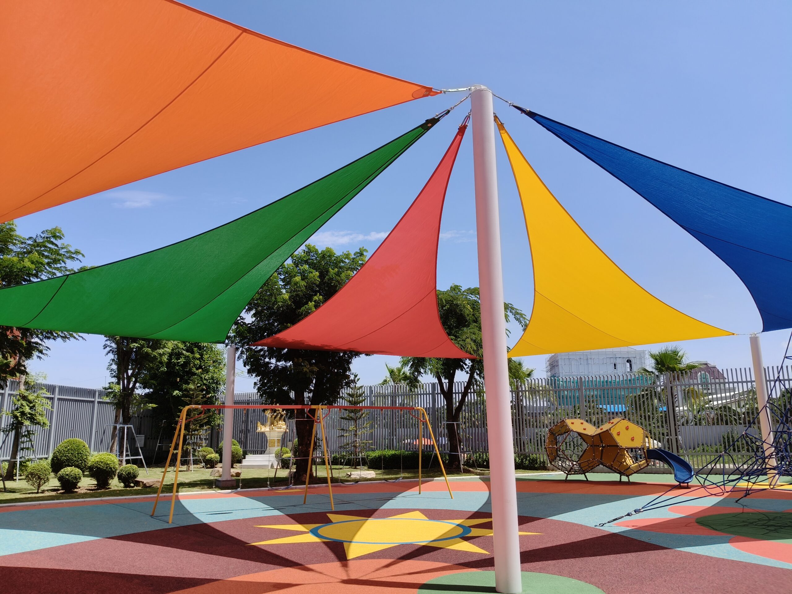 Pro Textile Solutions Engineering, Widespan Shade Sail Structure, CIA First International School Phnom Penh Cambodia
