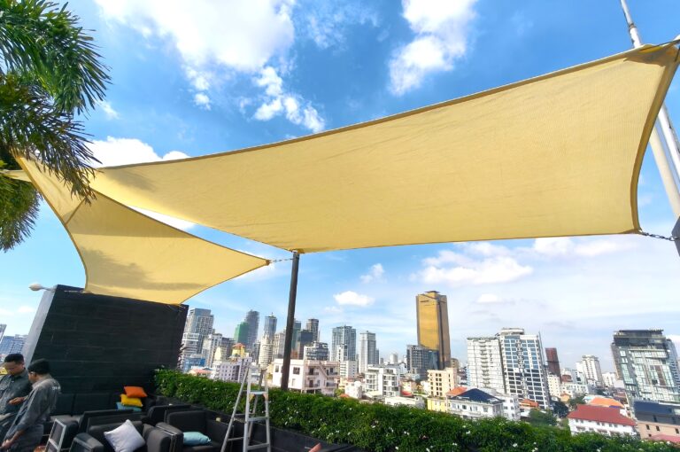 Rooftop Shade Sails Aquarius Hotel Phnom Penh, Cambodia by Pro Textile Solutions